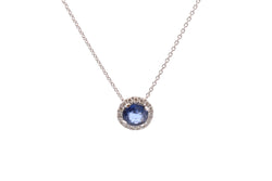 Collier saphir de 1,28cts et diamants