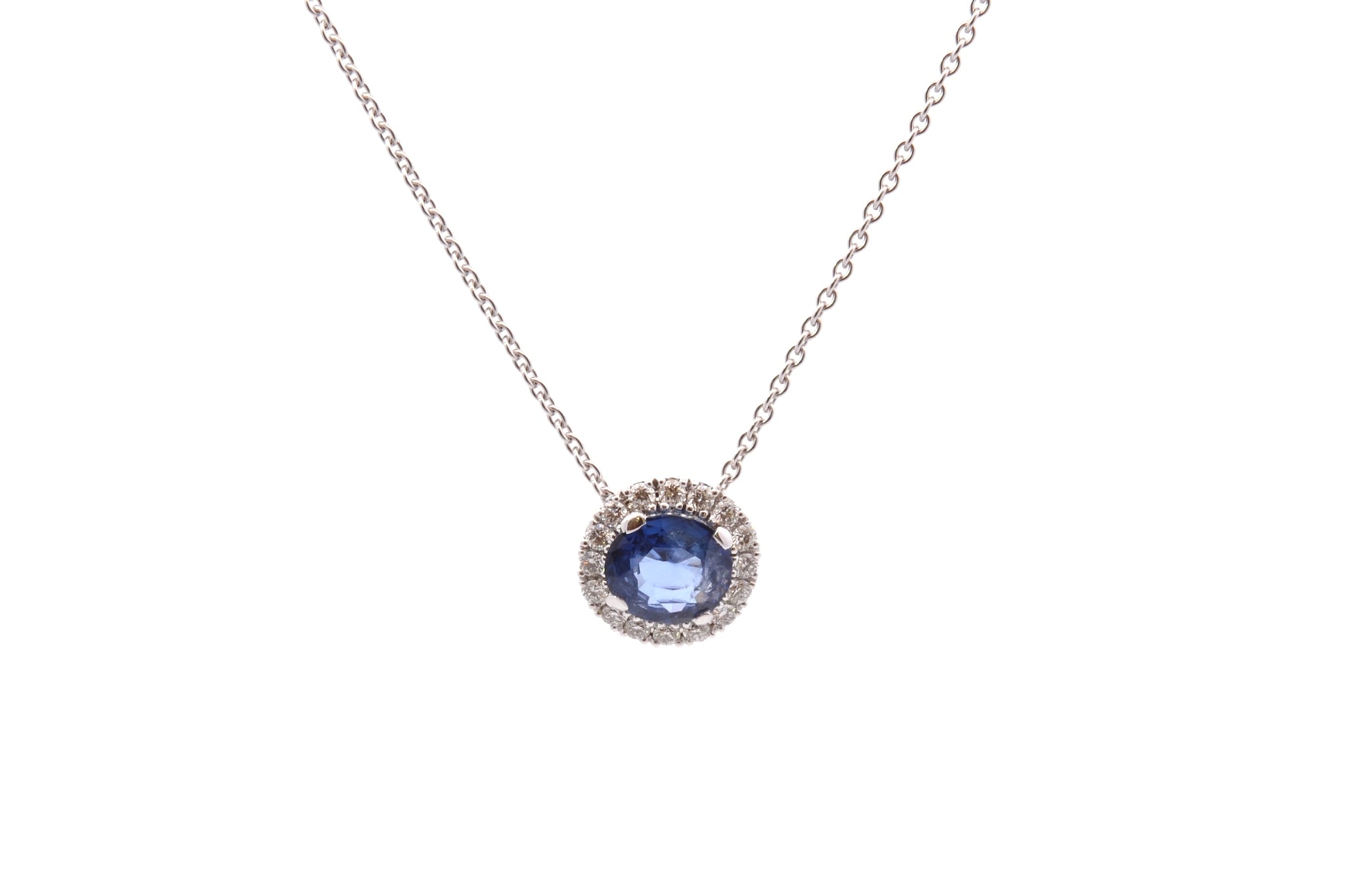 Collier saphir de 1,28cts et diamants