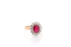 Bague rubis de 2,17cts et diamants