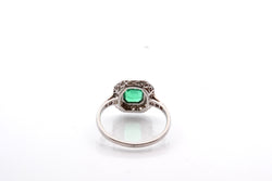 Bague art déco émeraude et diamants