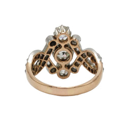 Bague en or jaune, platine et diamants