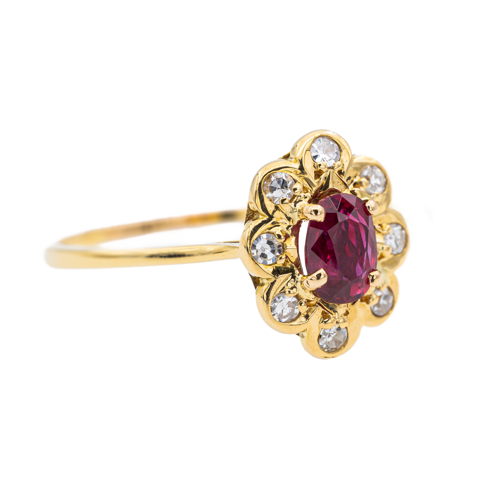 Bague Pompadour Or jaune Rubis