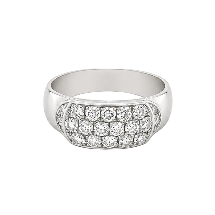 Bague Pavée en or blanc et diamants