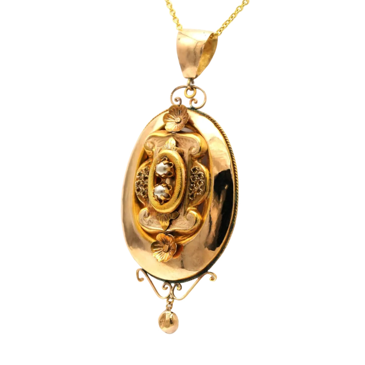 Pendentif en or jaune et perles