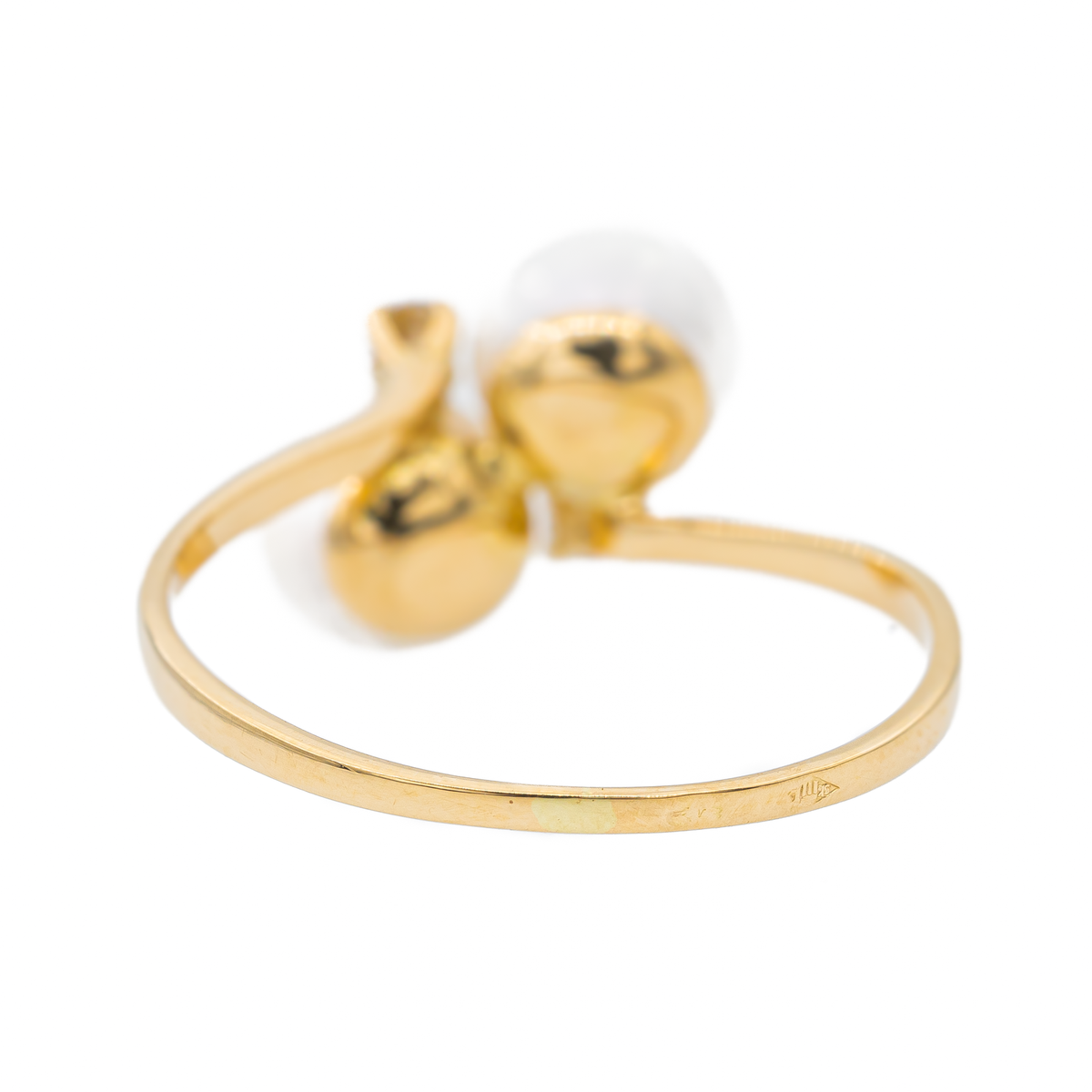 Bague Toi & Moi Or jaune Perle