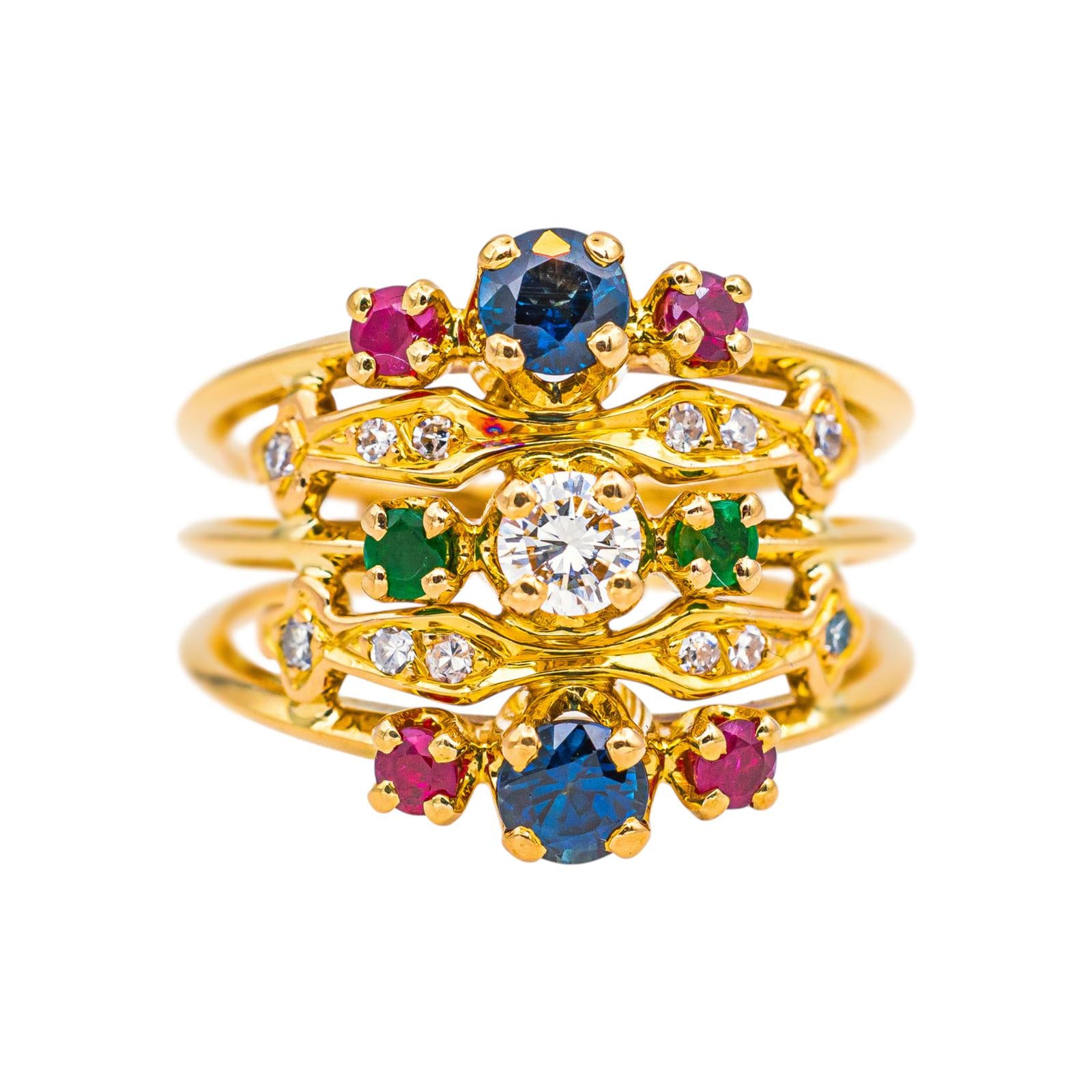 Bague Or jaune Saphir