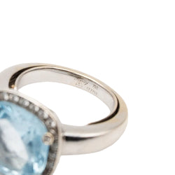 Bague Entourage POIRAY "Fille Antik" en or blanc, topaze et diamants