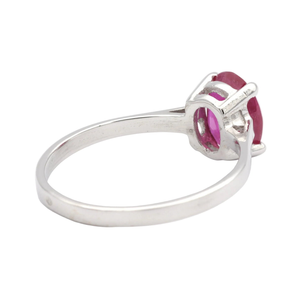 Bague Solitaire en or blanc et rubis
