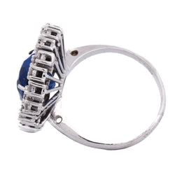 Bague Entourage en or blanc, saphir et diamants