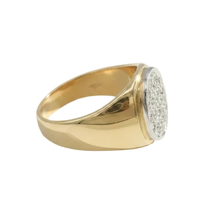 Bague Chevalière en or jaune et diamants