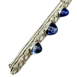 Broche Barrette en platine, saphirs et diamants