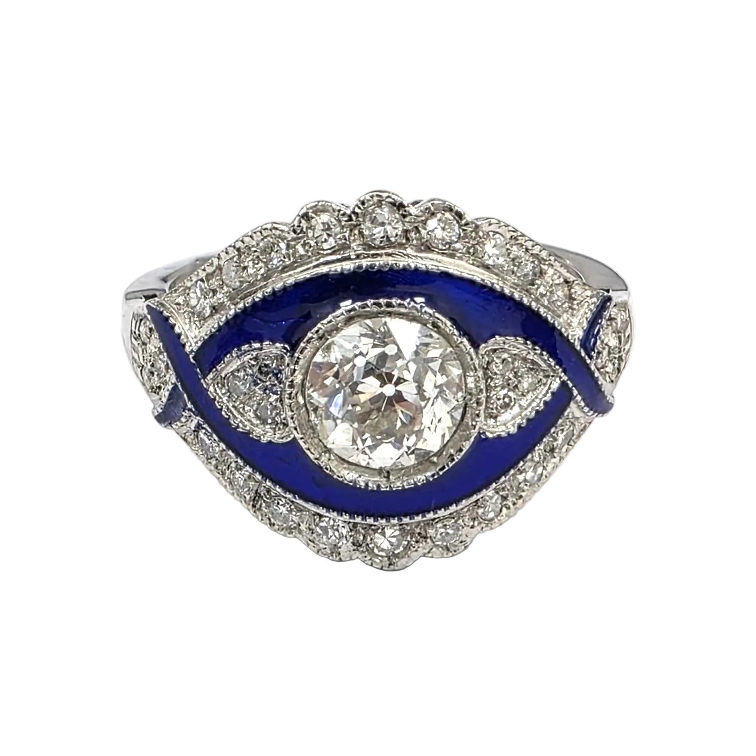 Bague en or blanc et diamants