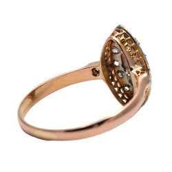 Bague Marquise en or jaune et diamants