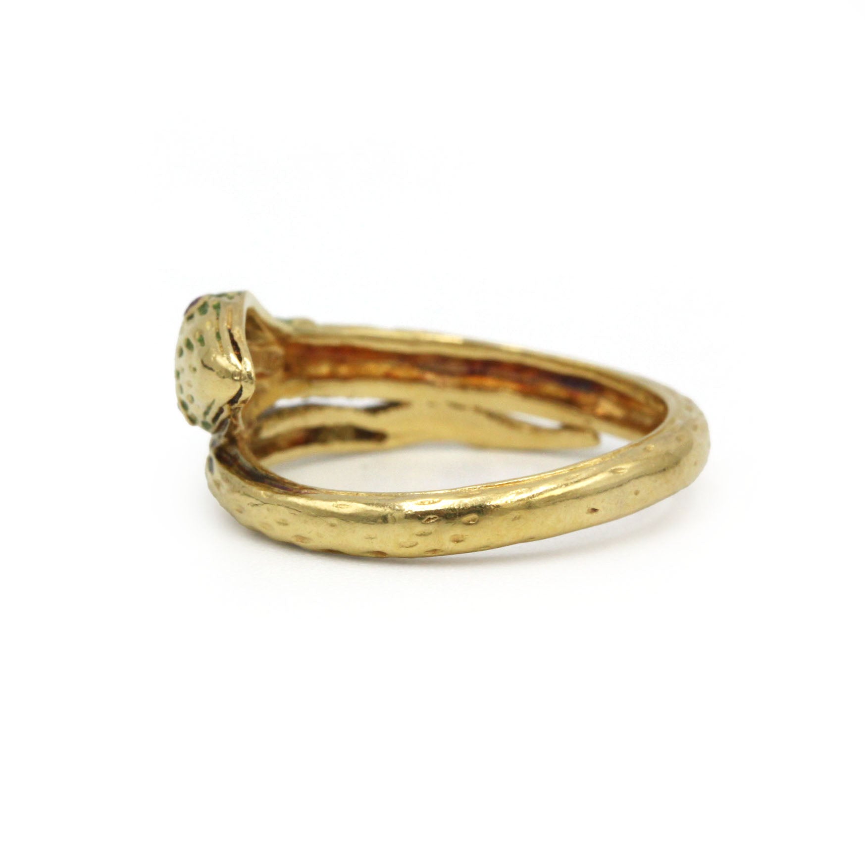 Bague Serpent en or jaune et rubis