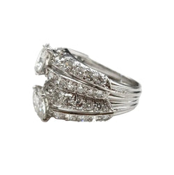 Bague Toi & Moi en platine et diamants