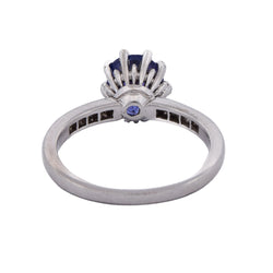 Bague Solitaire en or blanc, tanzanite et diamants
