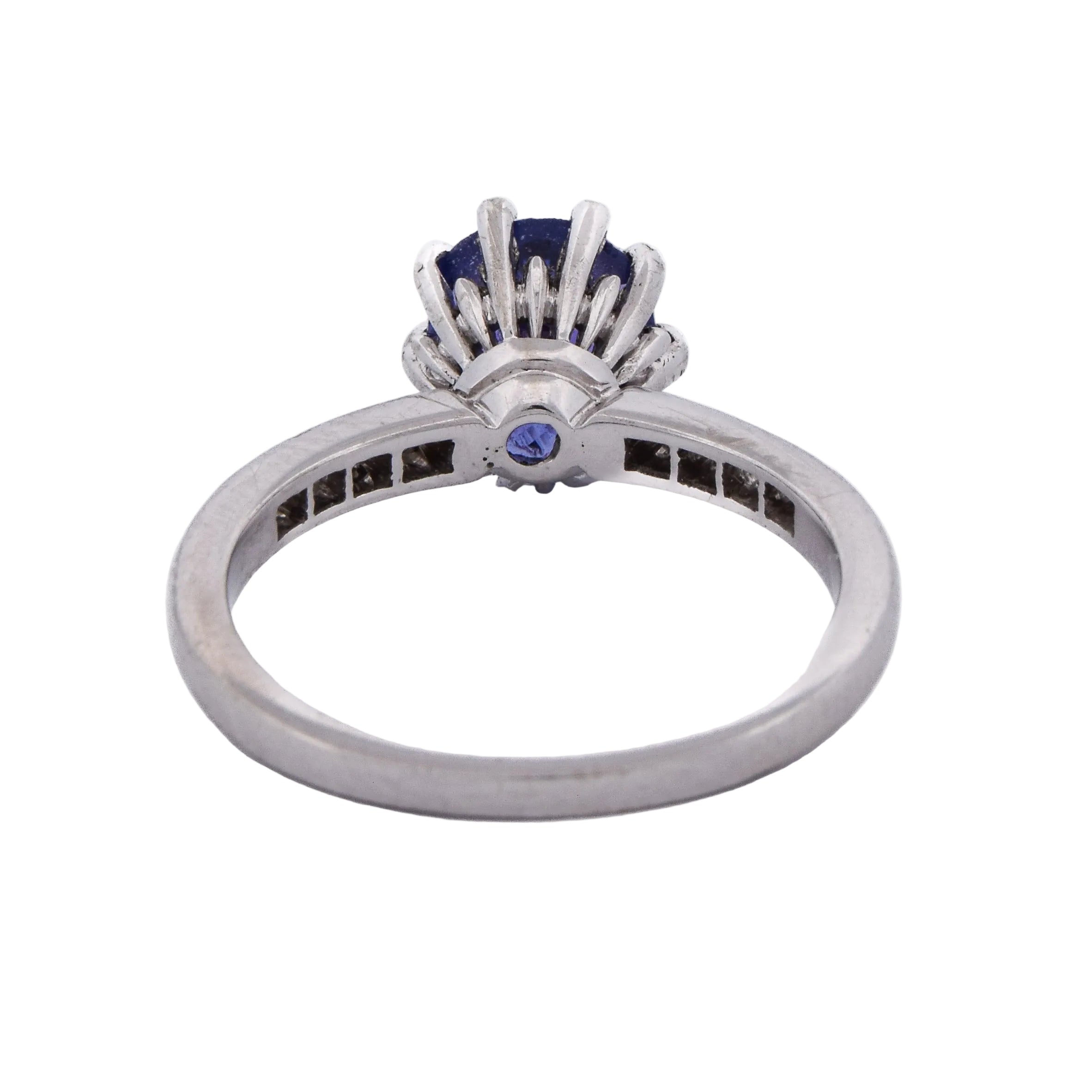 Bague Solitaire en or blanc, tanzanite et diamants