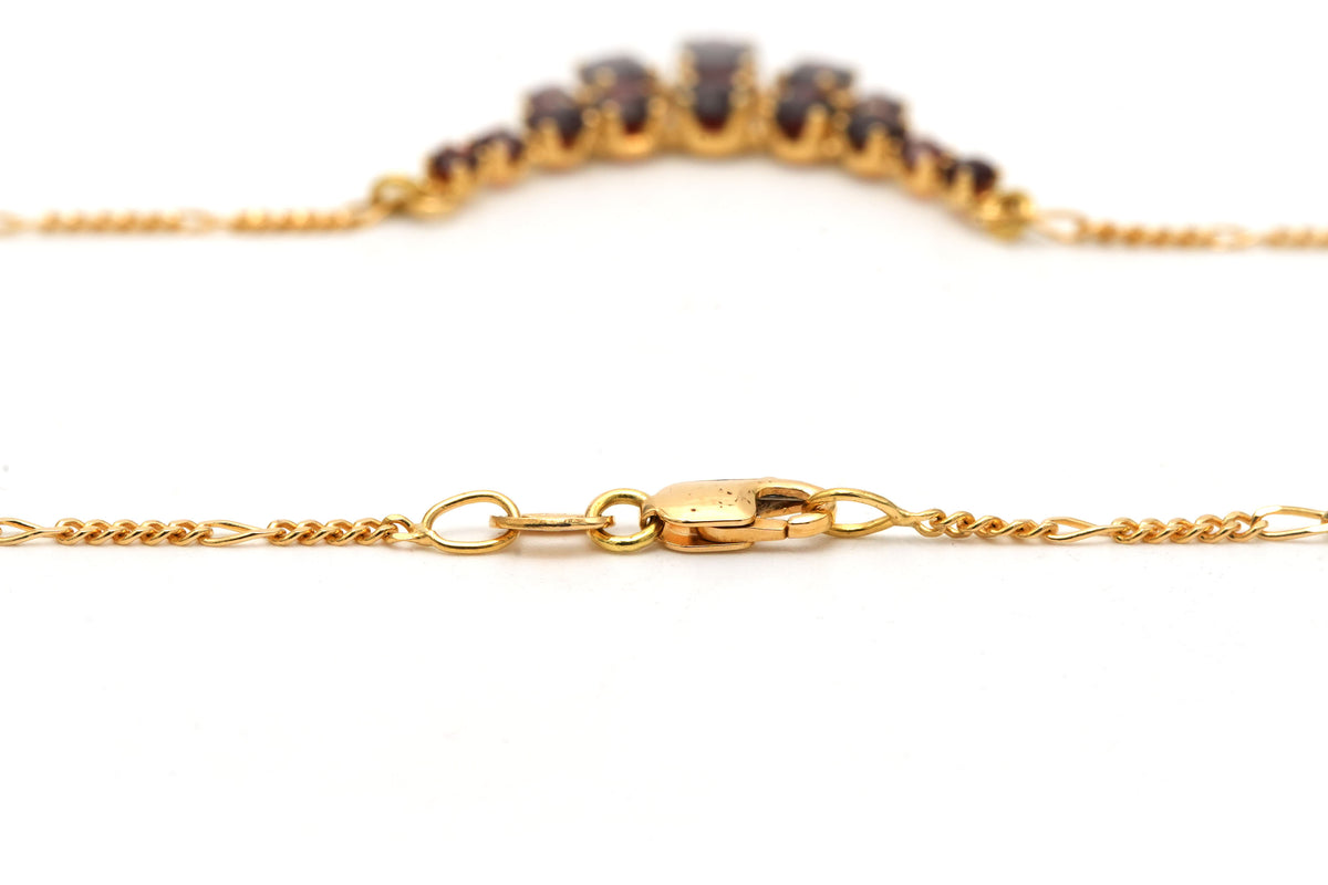 Collier Pendentif en or jaune et grenats