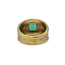 Bague Bandeau en or blanc, or jaune et émeraude