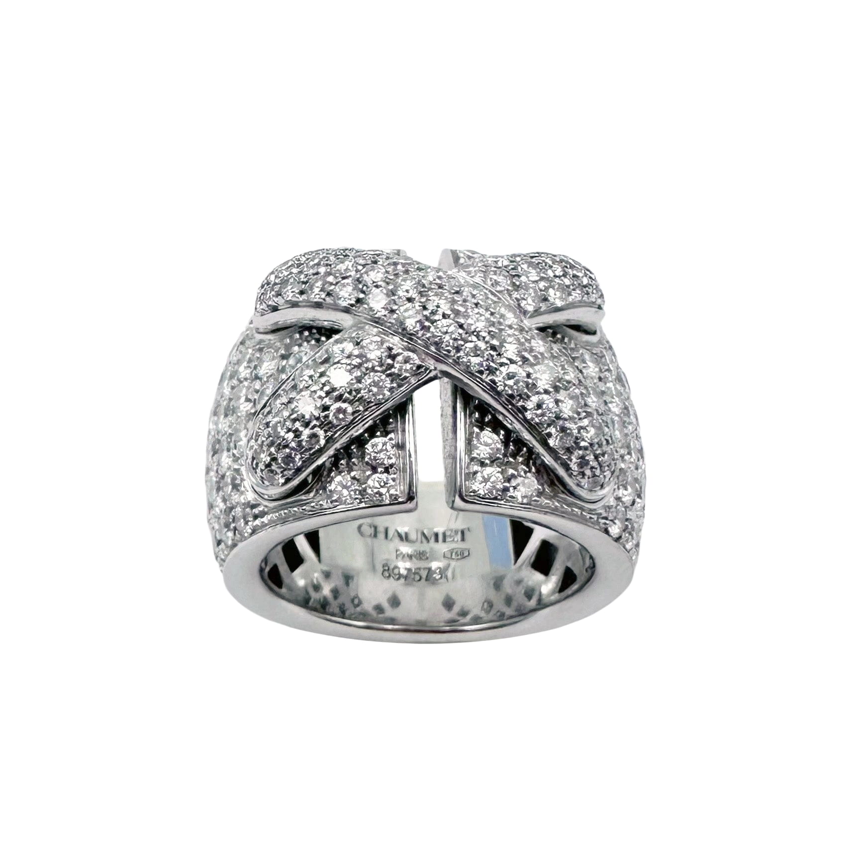 Bague Bandeau CHAUMET Liens XL en or blanc et diamants