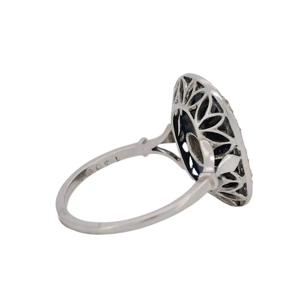 Bague Cocktail en platine, saphir et diamants