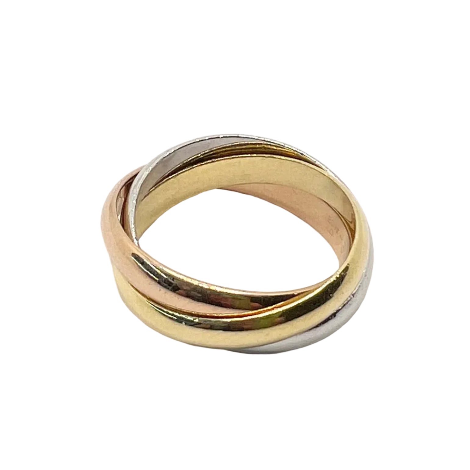 Bague Alliance CARTIER "Trinity" en or blanc, or jaune et or rose