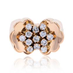 Bague Tank en or jaune et diamants