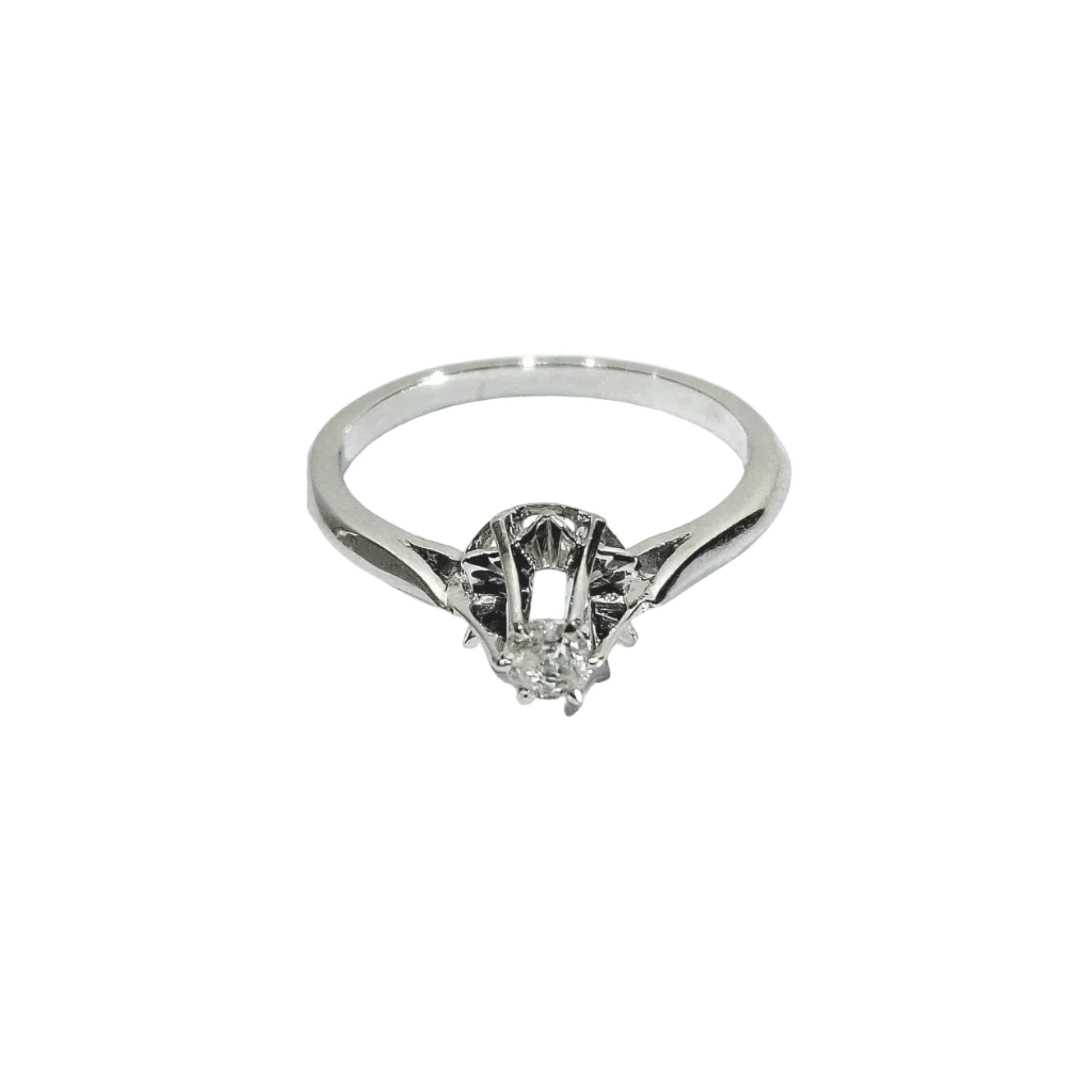 Bague Solitaire en or blanc et diamant