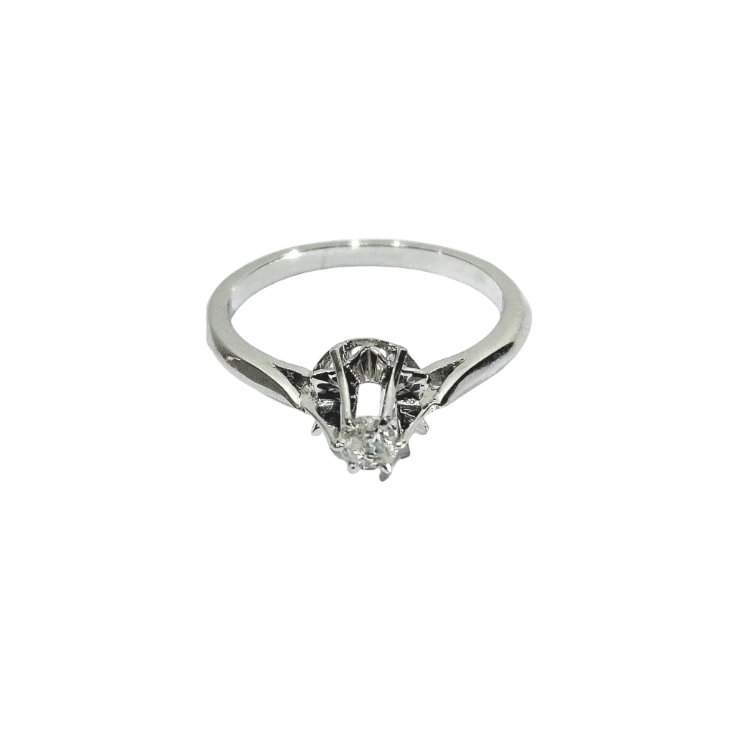 Bague Solitaire en or blanc et diamant