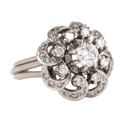 Bague Marguerite en or blanc et diamants