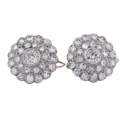 Boucles d'oreilles Dormeuses en or jaune, platine et diamants