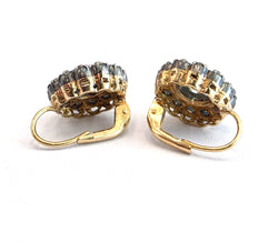 Boucles d'oreilles Dormeuses en or jaune, platine et diamants