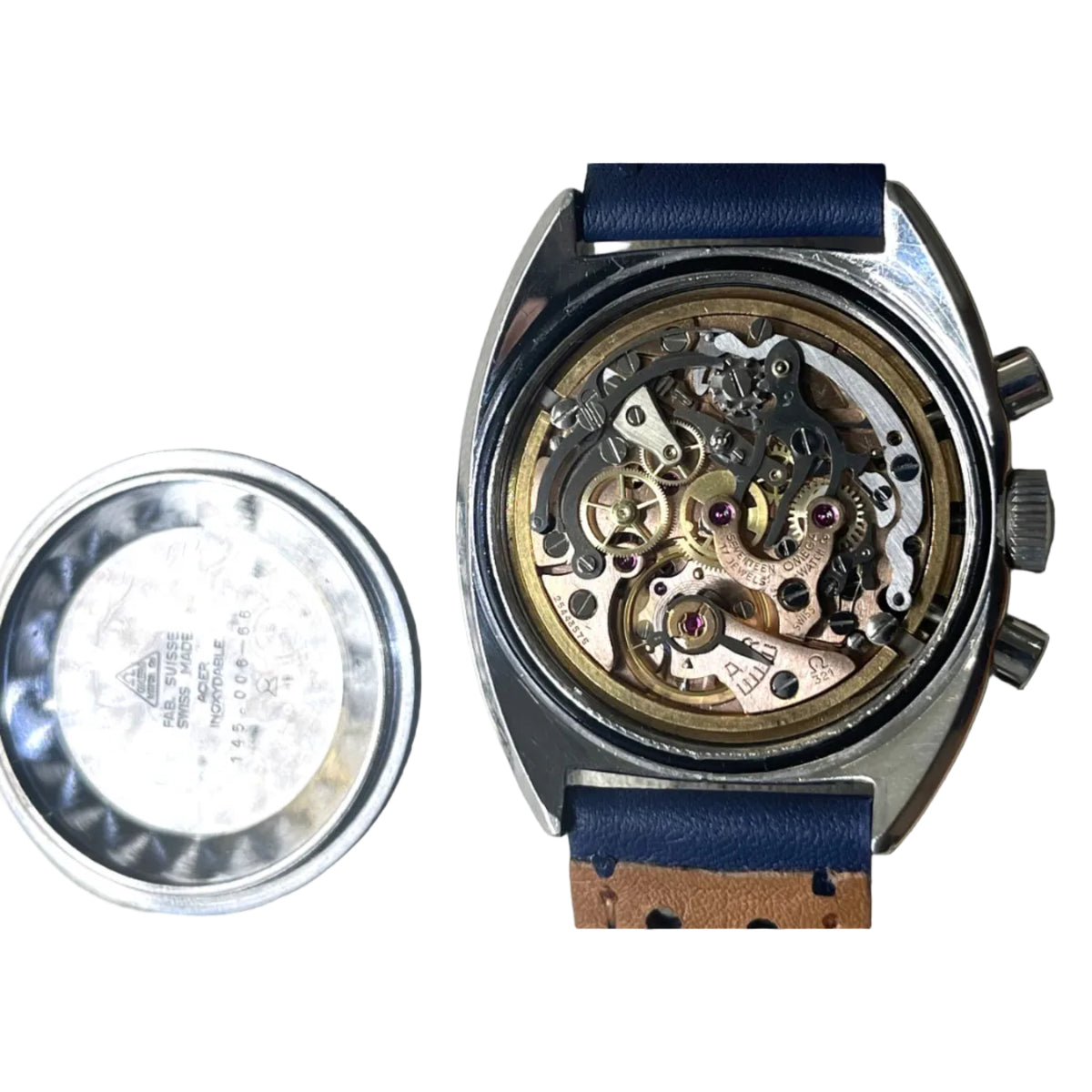Montre OMEGA "Seamaster" en acier et cuir