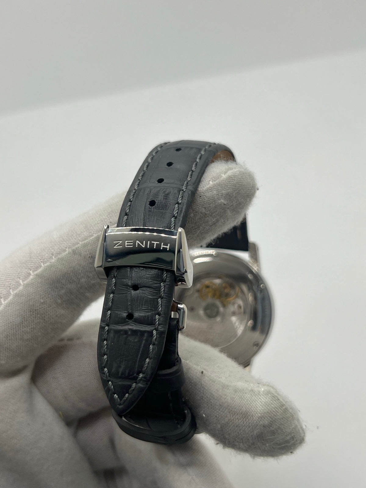Montre ZENITH "Port Royal" en acier et cuir