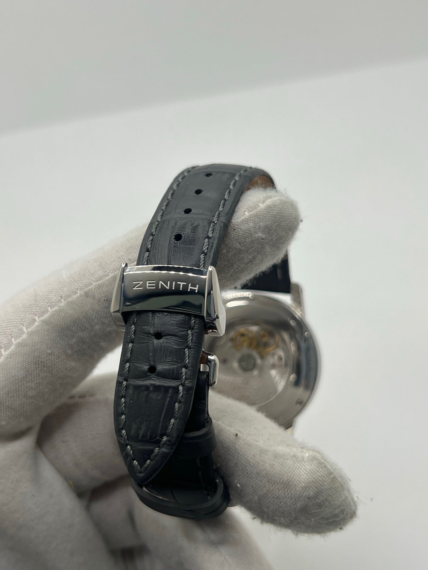 Montre ZENITH "Port Royal" en acier et cuir