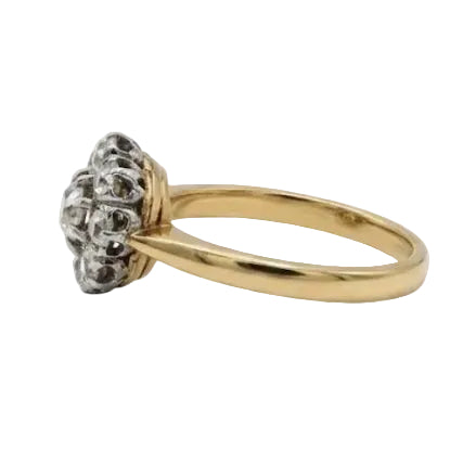 Bague Marguerite en or jaune, platine et diamants