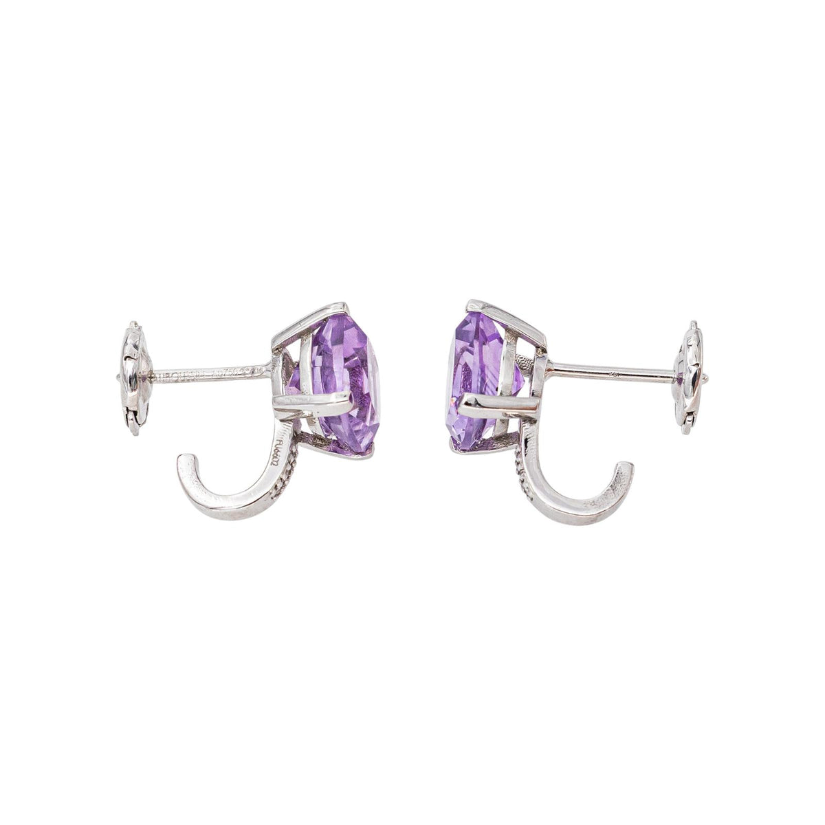 Mauboussin Boucles d'oreilles Petit visage d'amour  Or blanc Améthyste