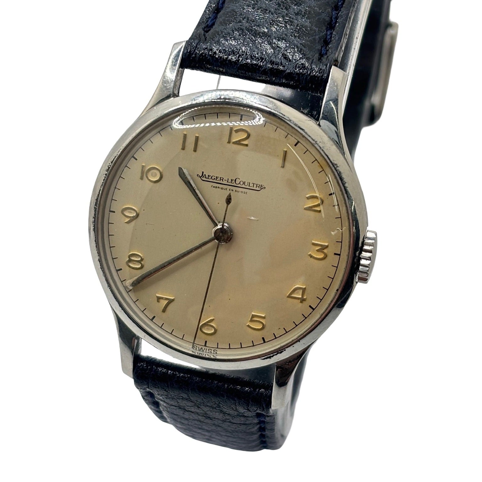 Montre JAEGER-LECOULTRE en acier et cuir
