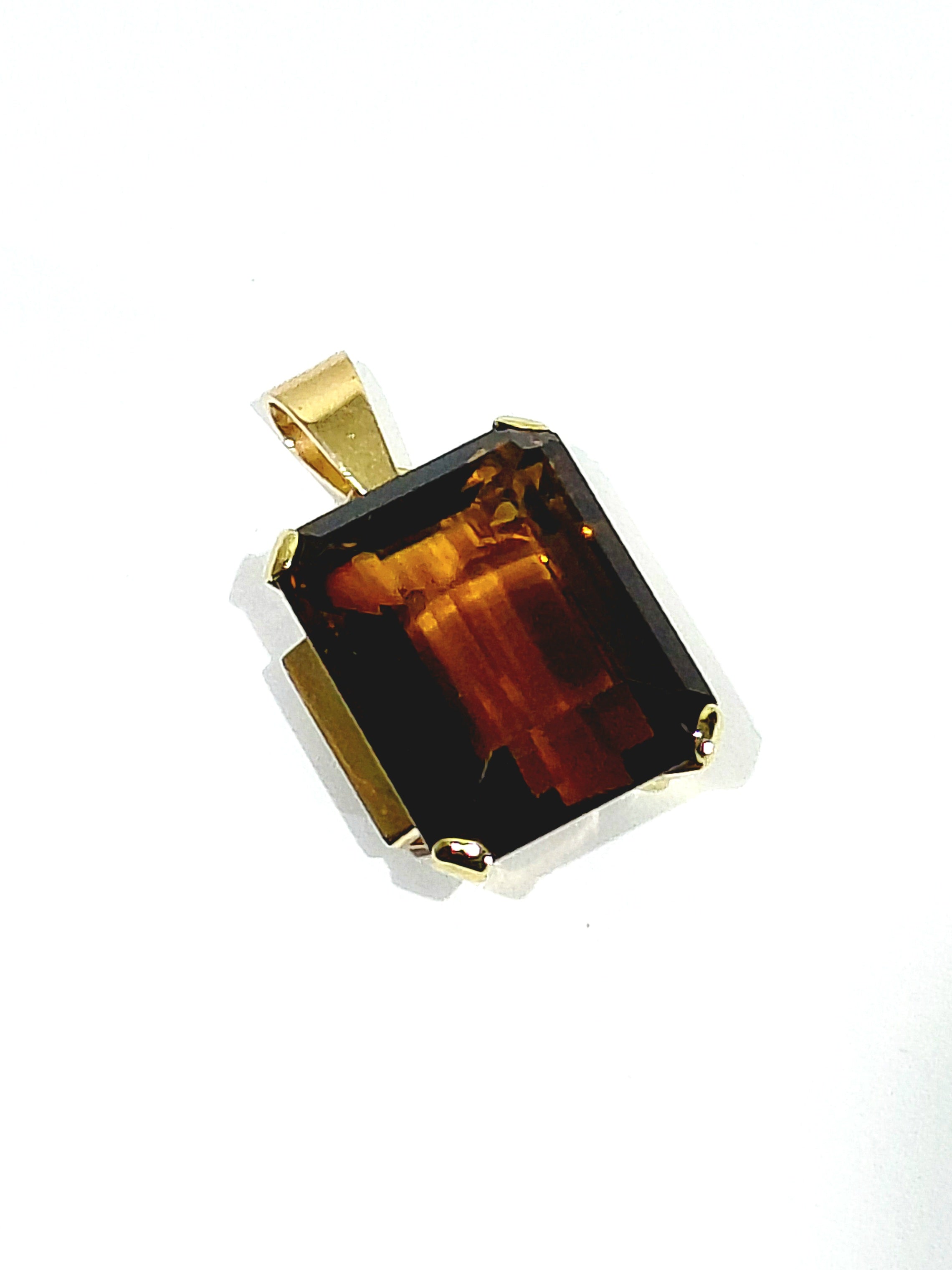 Pendentif en or rose et citrine