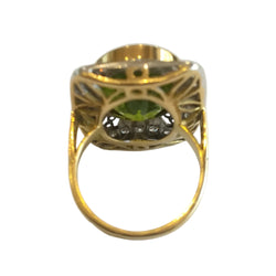 Bague Entourage en or blanc, or jaune, péridot et diamants