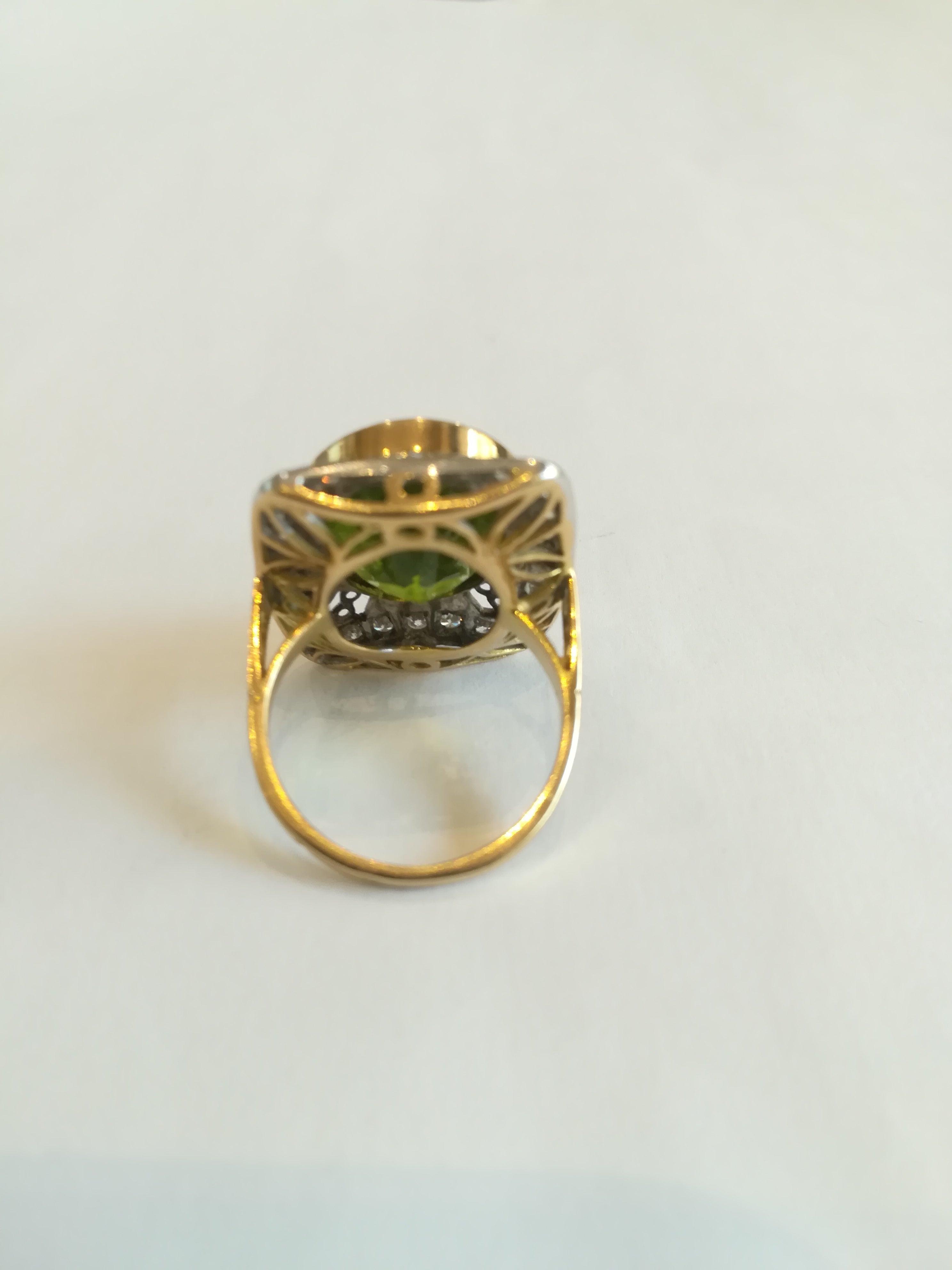 Bague 2 Ors Péridot Diamants