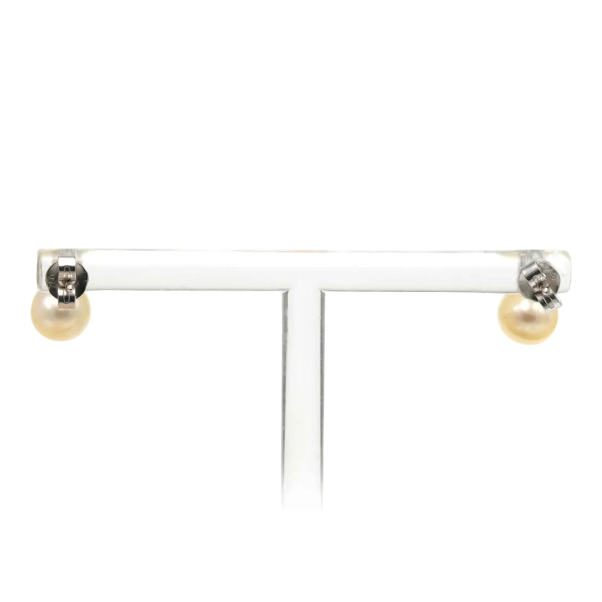 Boucles d'oreilles Puces en or blanc, perles et diamants