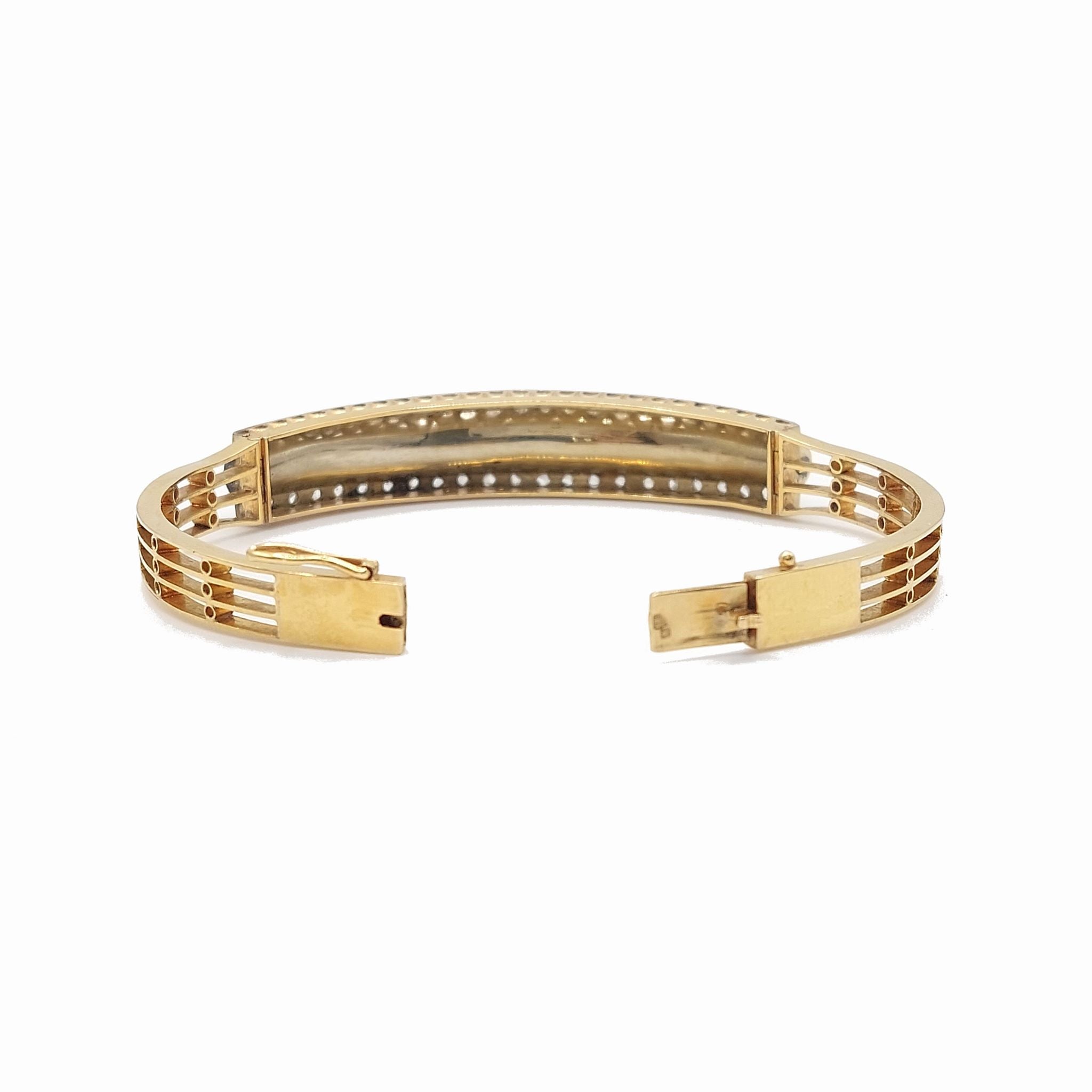 Bracelet Jonc en or jaune, perles et diamants