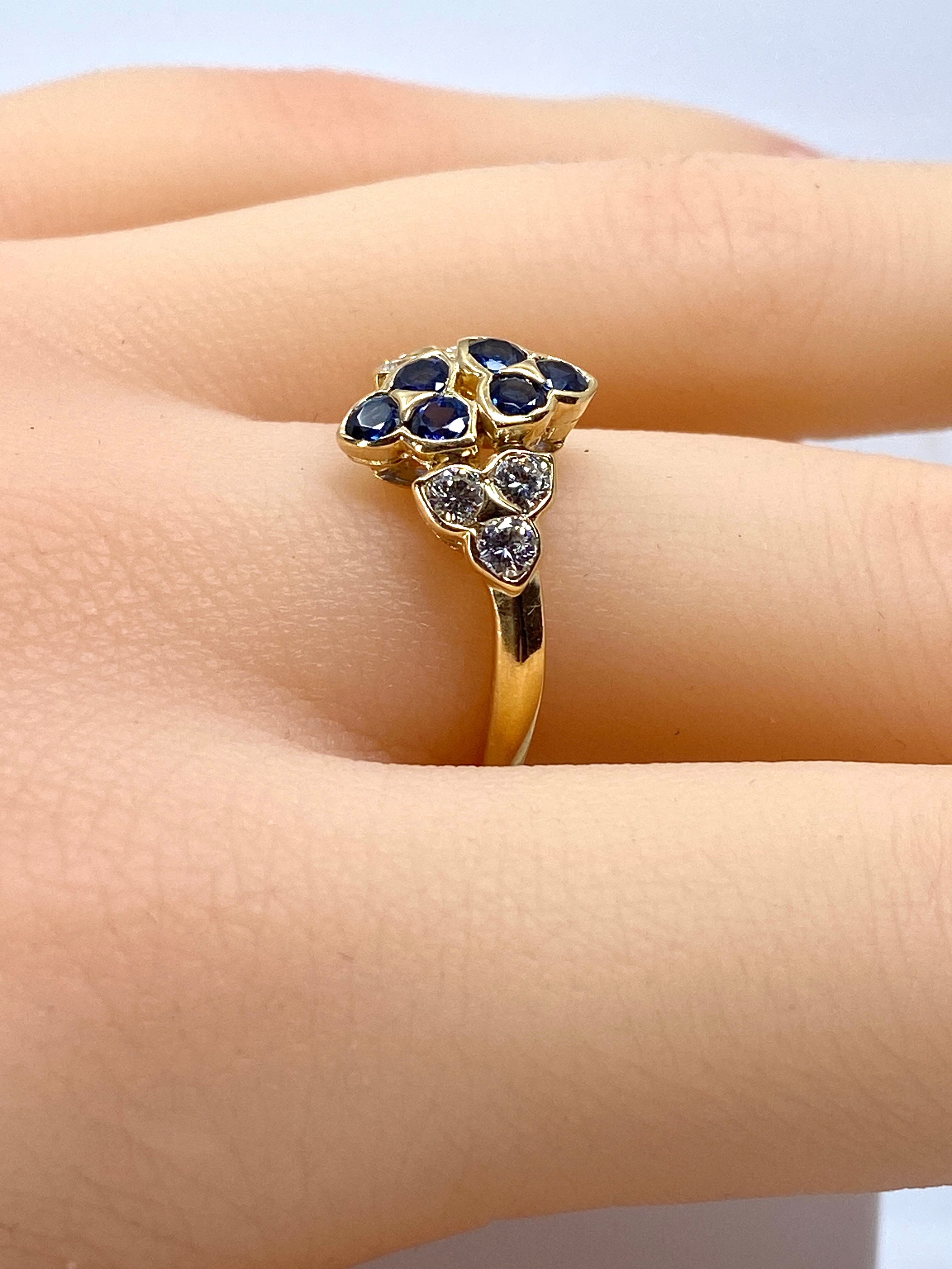 Bague Mauboussin en or jaune 18 carats en saphirs et diamants