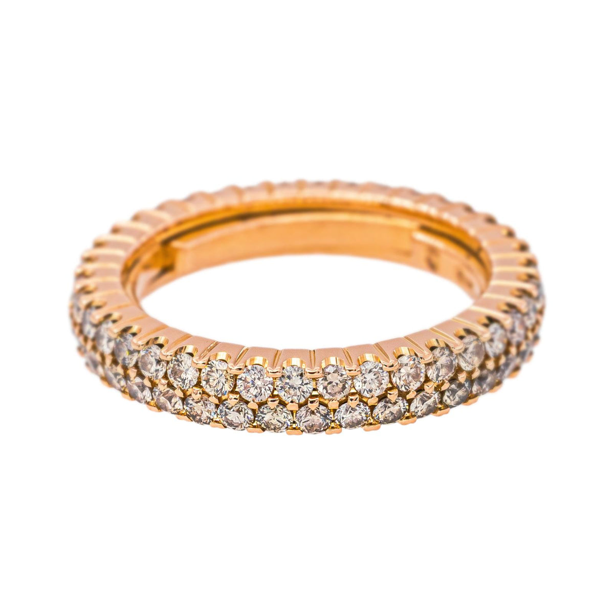 Bague Alliance américaine Or Rose Diamant