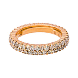 Bague Alliance américaine Or Rose Diamant
