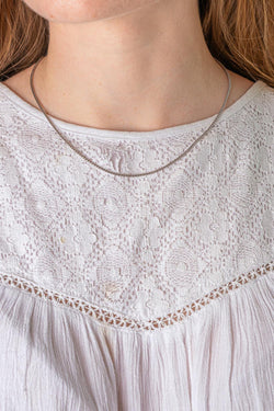 Collier  Chaîne à maillon  Or blanc