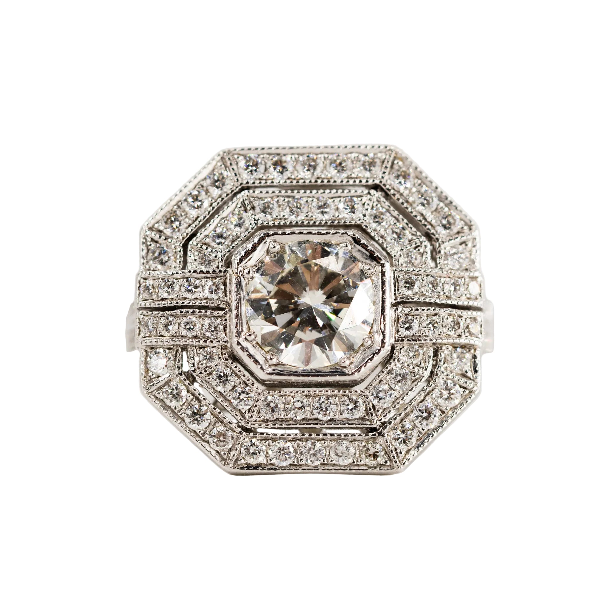 Bague Entourage en or blanc et diamants