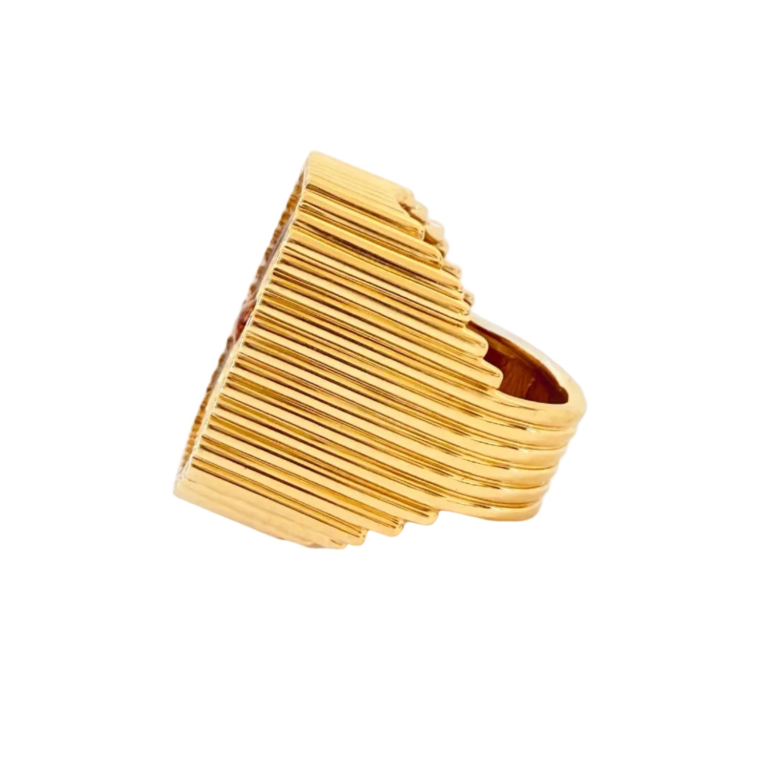 Bague Cocktail MARIE LICHTENBERG "Heart Mini Scap" en or jaune, émail et diamants