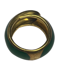 BAGUE VAN CLEEF & ARPELS OR 18K ET EMAIL (T.48)